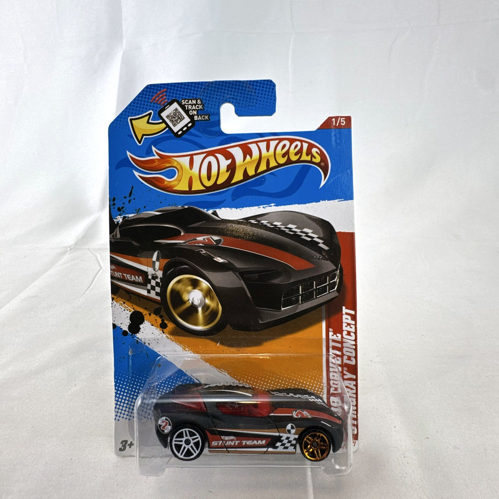 Hot Wheels 2009 Chevrolet Corvette Stingray Concept diecast car in satin black packaging