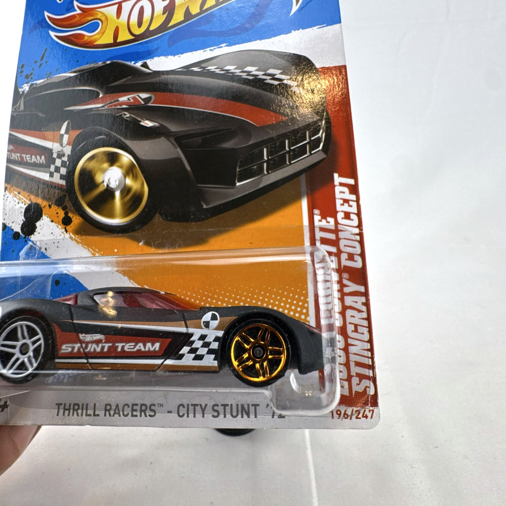 Hot Wheels 2009 Chevrolet Corvette Stingray Concept diecast car in satin black packaging