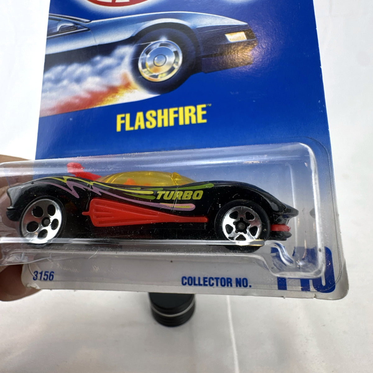 Hot Wheels 1991 Speed Fleet Flashfire diecast car sealed on vintage blue collector card