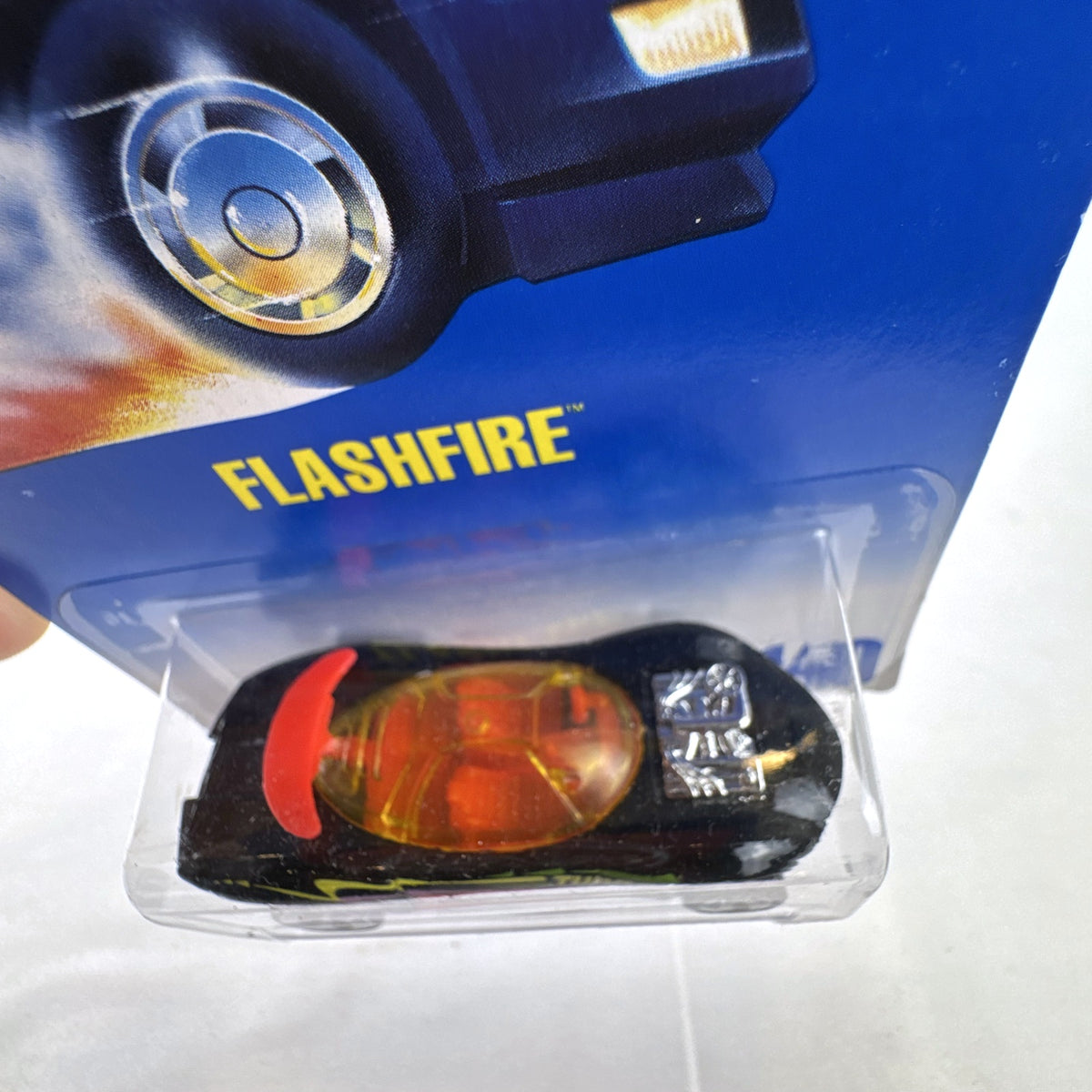 Hot Wheels 1991 Speed Fleet Flashfire diecast car sealed on vintage blue collector card
