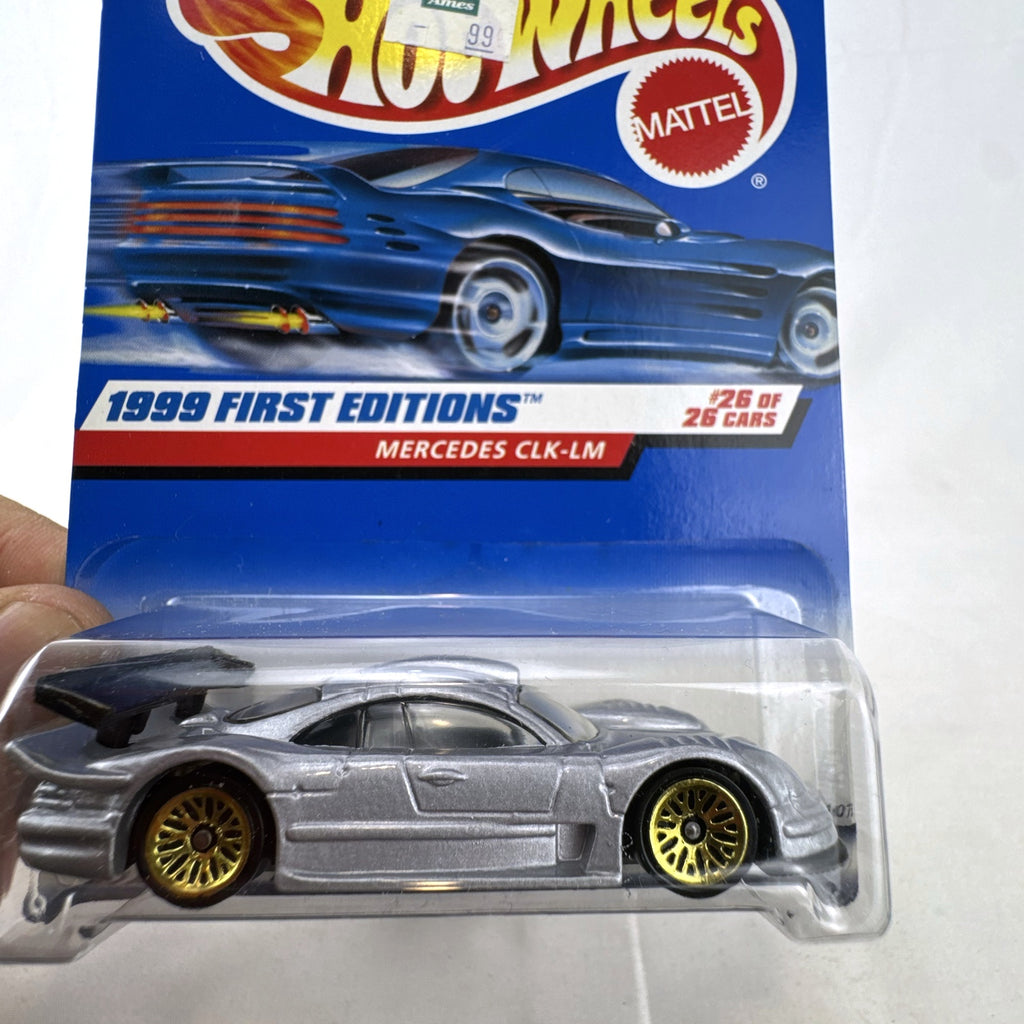 Hot Wheels 1999 First Editions Mercedes-Benz CLK-LM 1:64 scale silver diecast car in original packaging