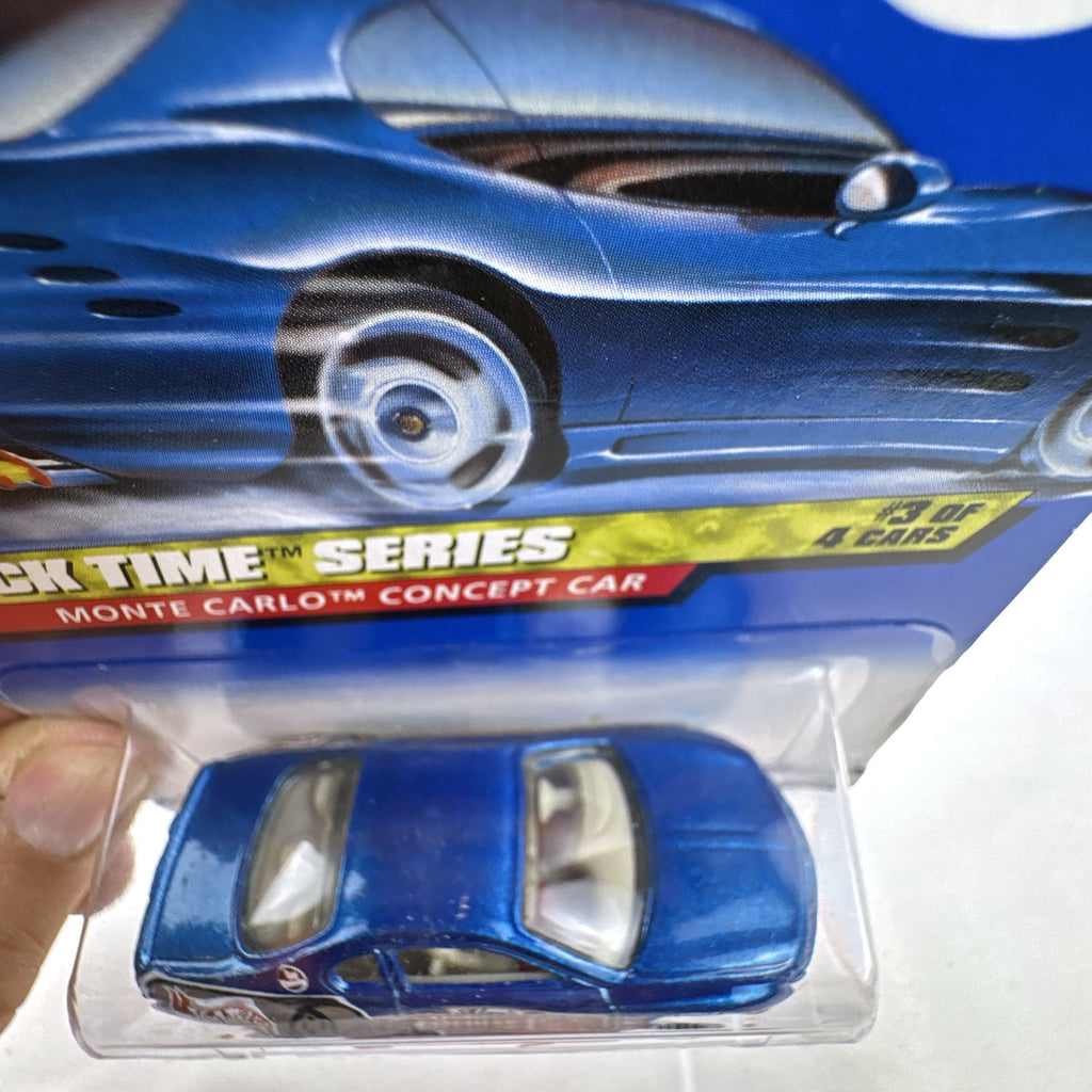 Hot Wheels Chevrolet Monte Carlo Concept Snack Time Series 1:64 diecast car in metallic blue on original packaging