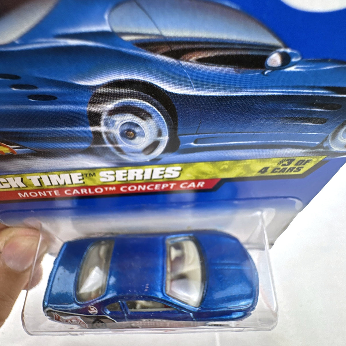 Hot Wheels Chevrolet Monte Carlo Concept Snack Time Series 1:64 diecast car in metallic blue on original packaging