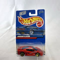 Hot Wheels 2000 Mainline 1:64 scale red Jaguar XJ220 diecast car in original blister packaging