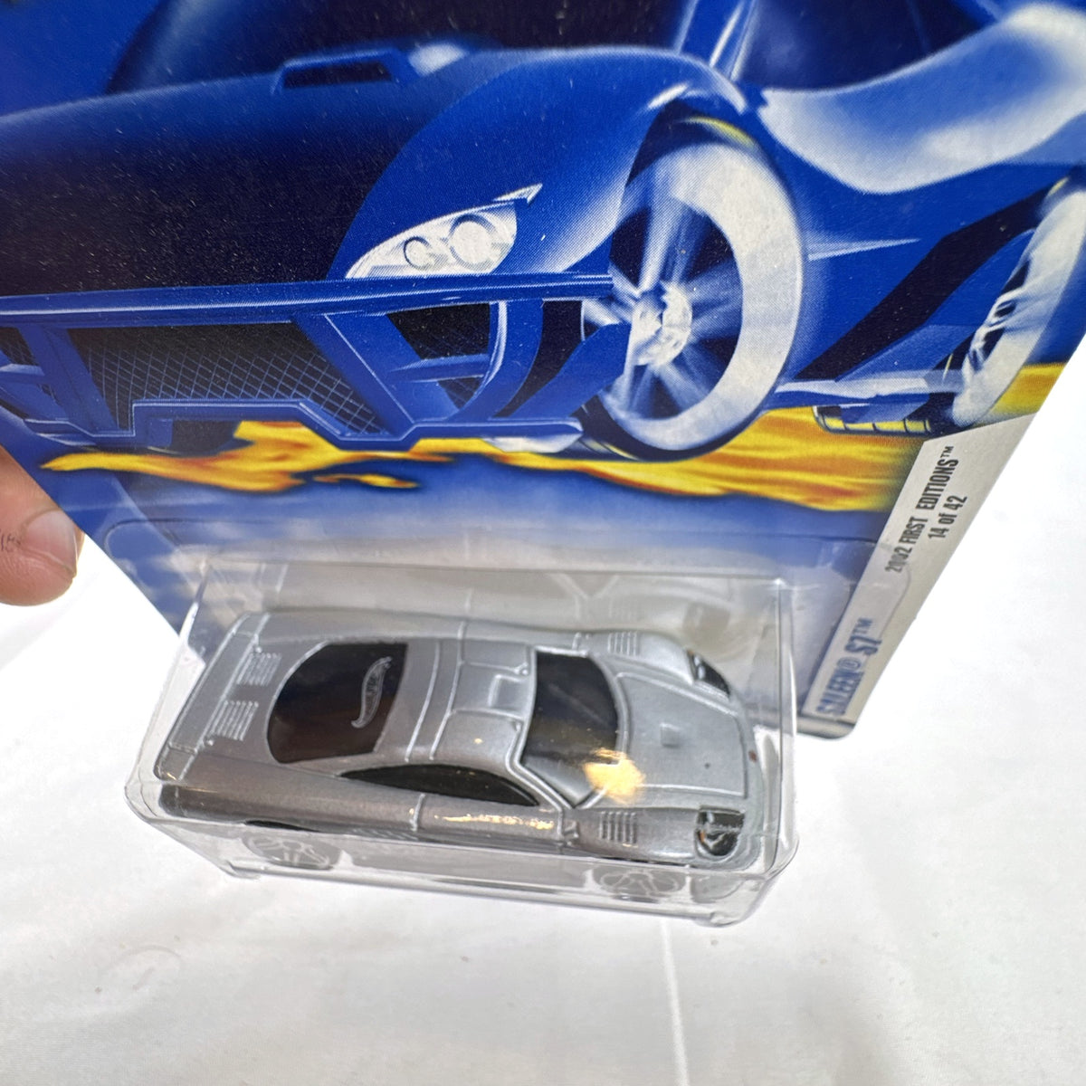 Hot Wheels 2002 First Editions Saleen S7 1:64 scale silver diecast car sealed on original packaging card