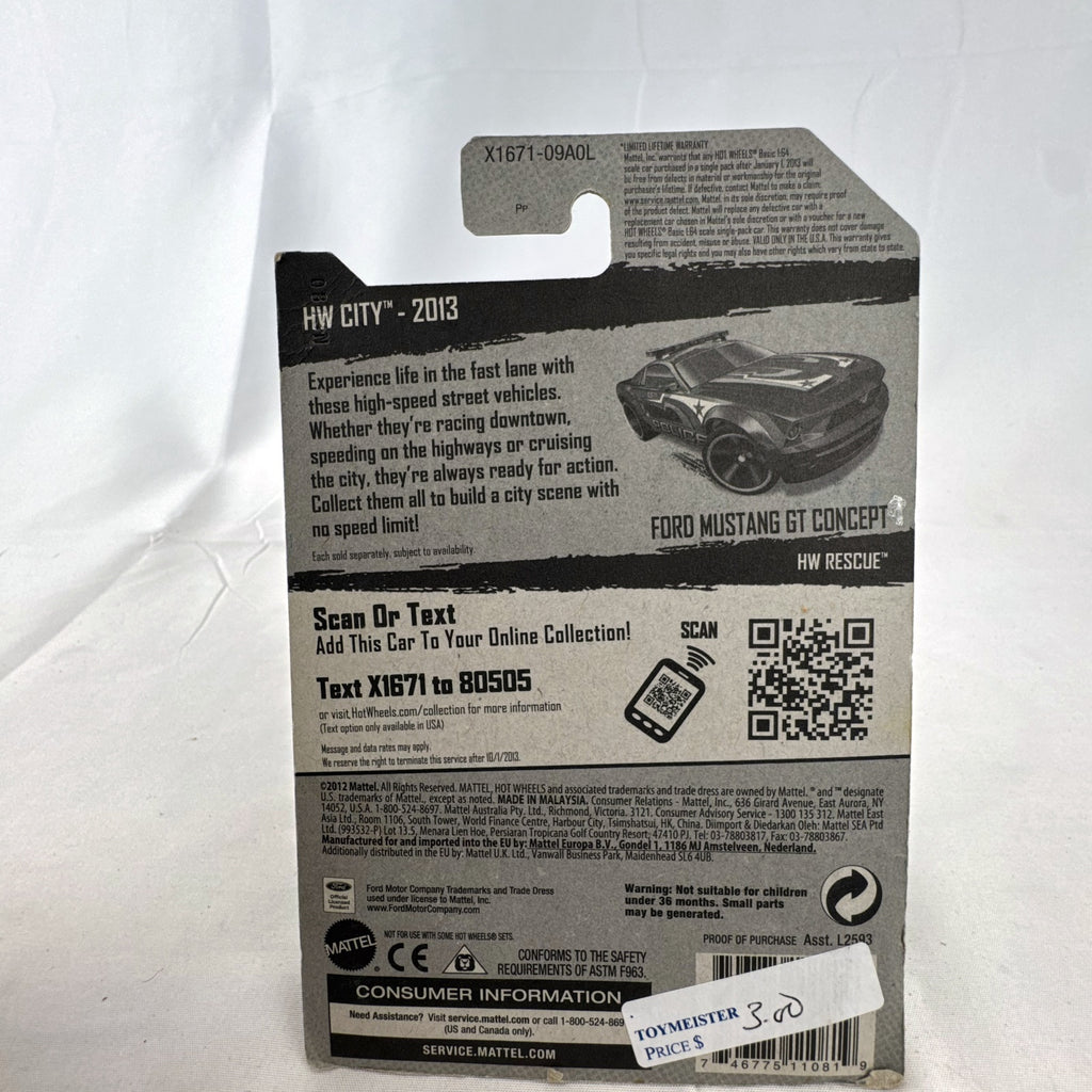 Hot Wheels Ford Mustang GT Concept diecast police car Treasure Hunt in original sealed packaging
