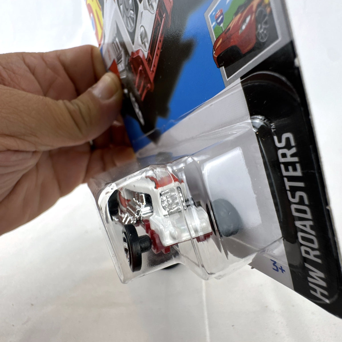Unopened Hot Wheels Max Steel diecast car in white with red So-Cal Speed Shop graphics in 1:64 scale packaging.