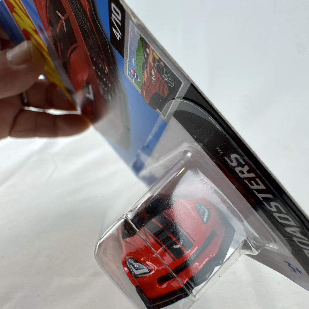 Hot Wheels 1:64 scale red Chevy Corvette C7 Z06 Convertible diecast car in original sealed package