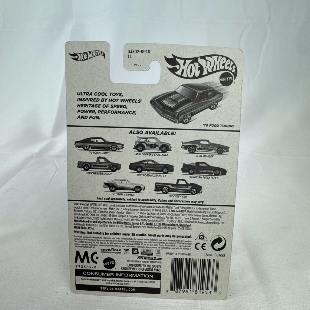 Hot Wheels 1970 Ford Torino Flying Customs 1:64 diecast car in metallic brown on original blister card