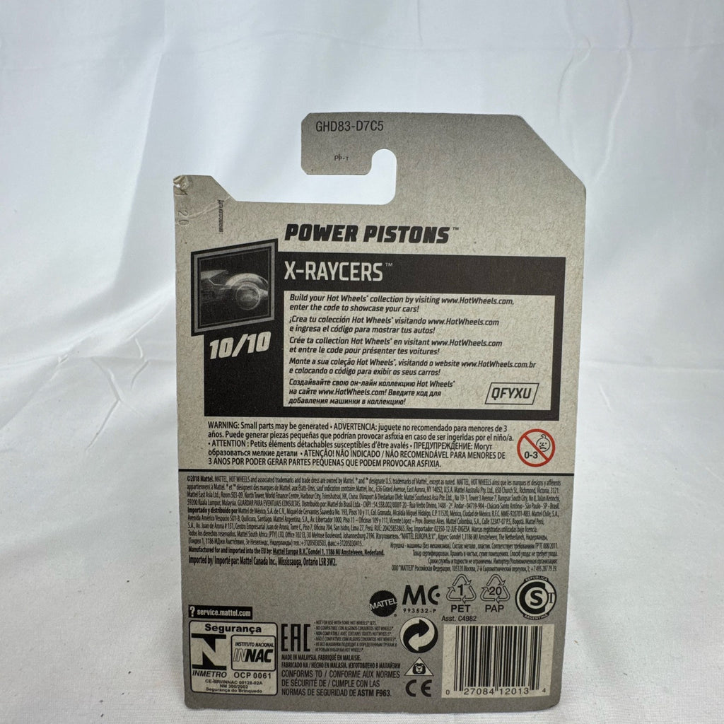 Sealed 2018 Hot Wheels Power Pistons X-Raycers translucent yellow 1:64 scale diecast car on original card