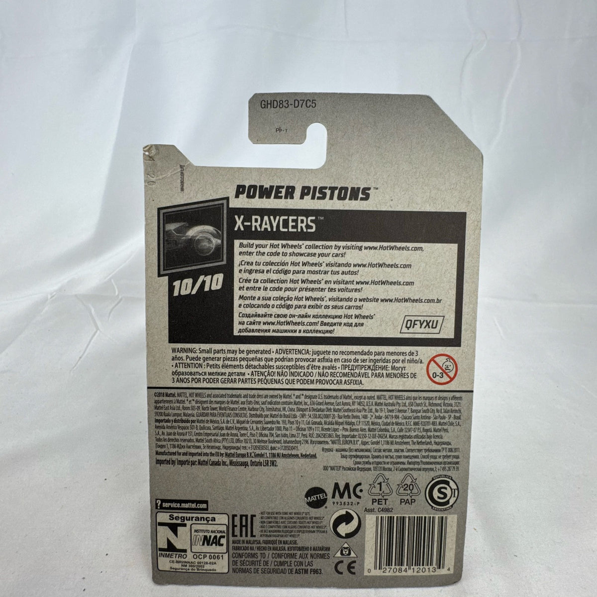 Sealed 2018 Hot Wheels Power Pistons X-Raycers translucent yellow 1:64 scale diecast car on original card