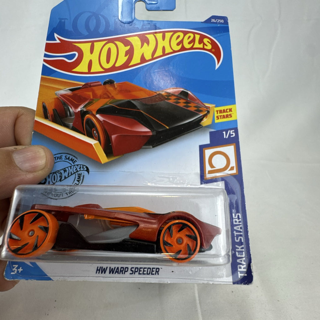 Hot Wheels 1:64 scale HW Warp Speeder diecast car in unopened original blister packaging.