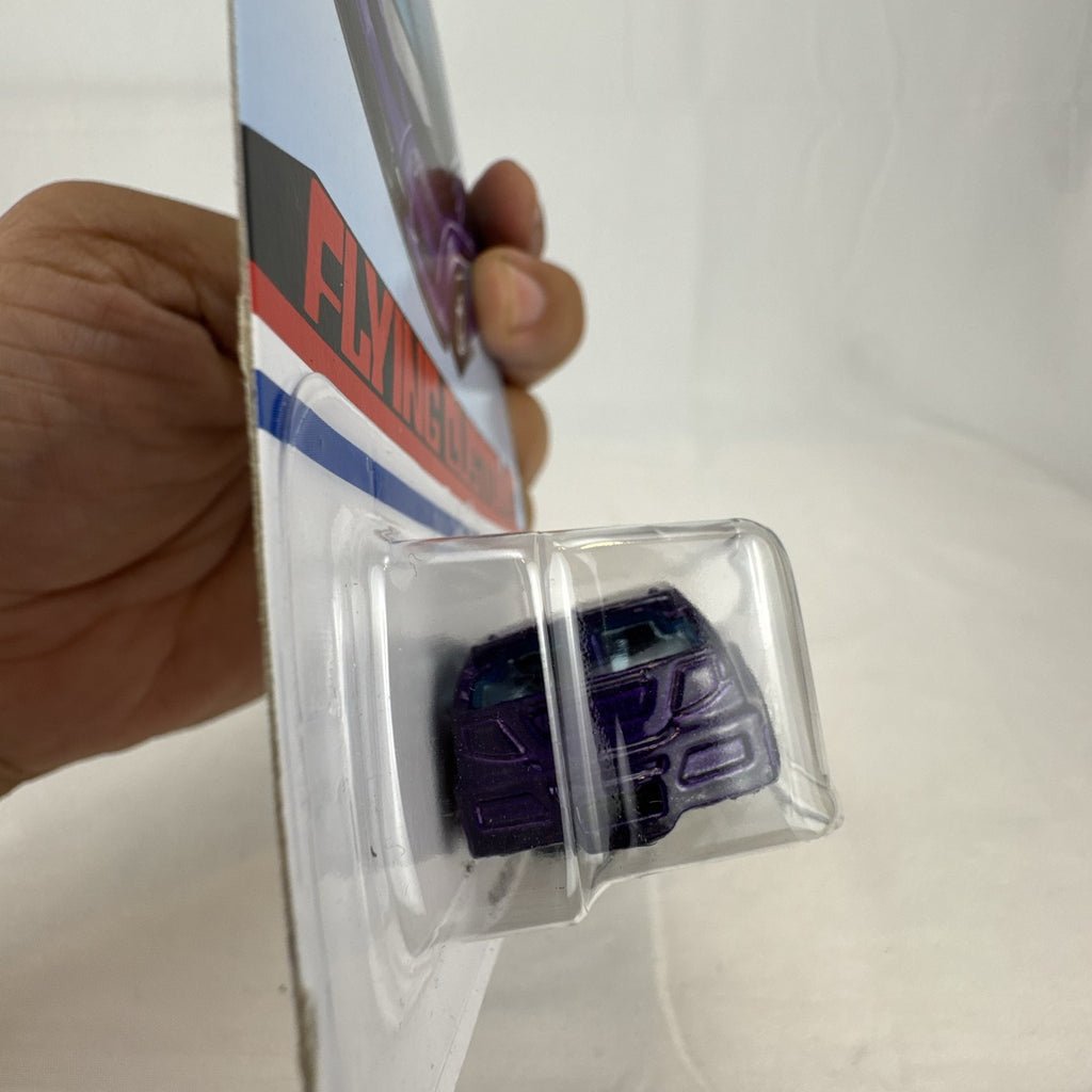 Factory sealed Hot Wheels Flying Customs Audacious 1:64 scale diecast tuner wagon in metallic purple with speed stripes.