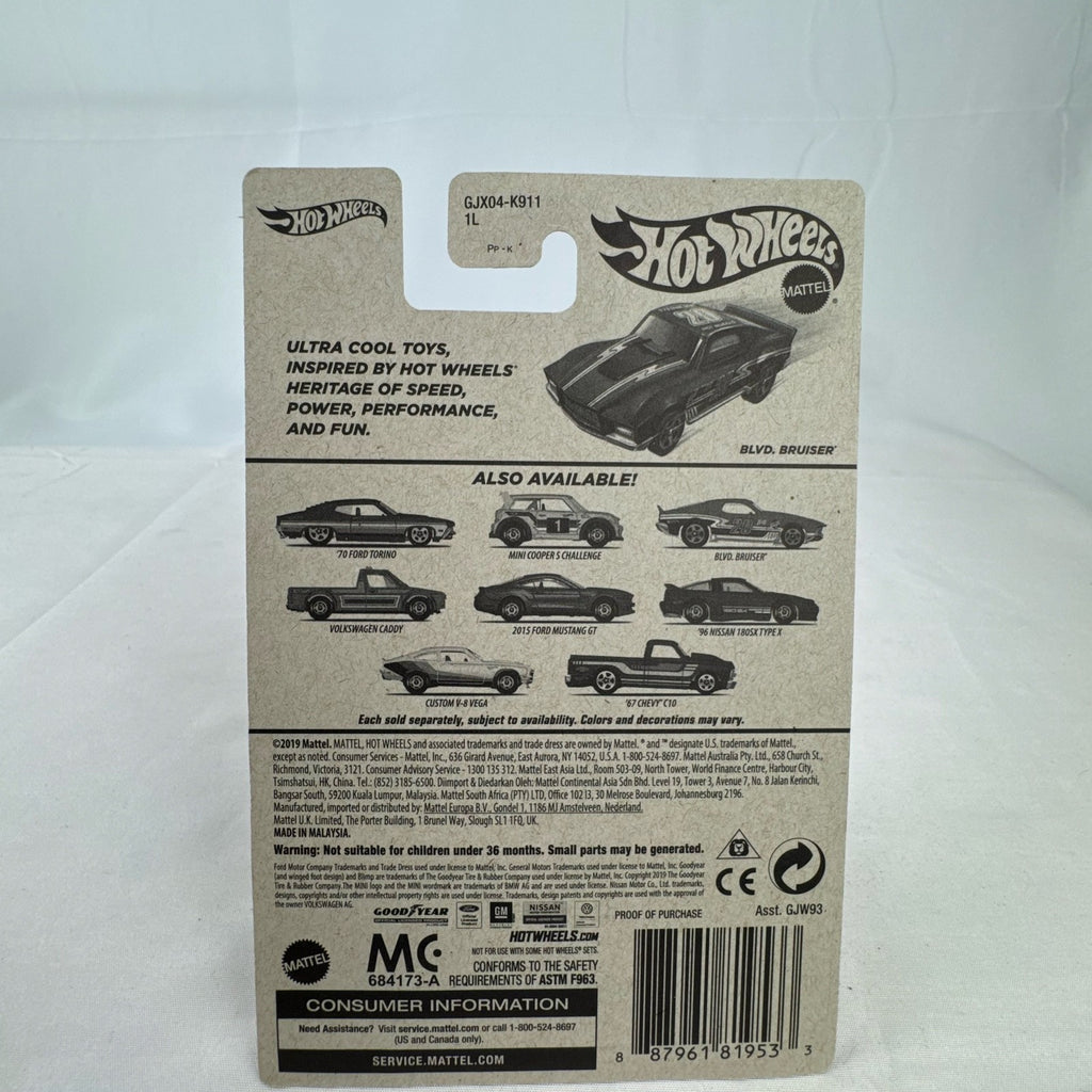 Hot Wheels Flying Customs Blvd. Bruiser 1:64 red diecast muscle car in sealed card packaging