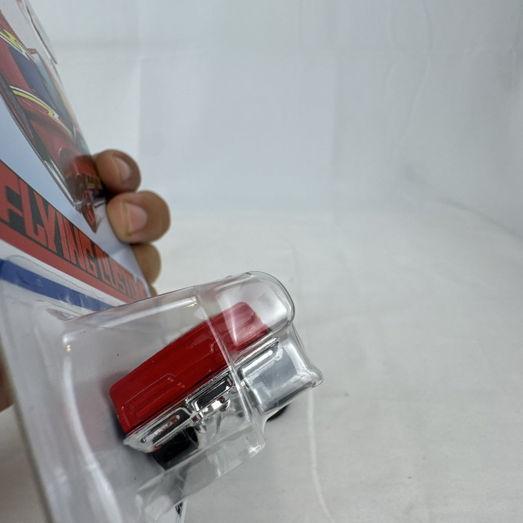 Hot Wheels Flying Customs Blvd. Bruiser 1:64 red diecast muscle car in sealed card packaging