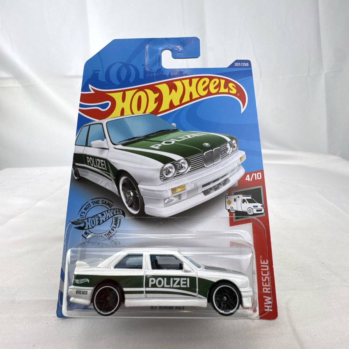 Hot Wheels 1:64 scale 1992 BMW M3 E30 Polizei diecast car in unopened packaging