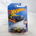 Hot Wheels 1:64 scale Nerve Hammer diecast car in deep blue with orange wheels, sealed on original card.