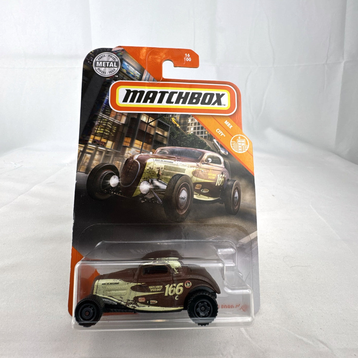 Matchbox 1933 Ford Coupe hot rod diecast car in matte brown 1:64 scale unopened blister pack