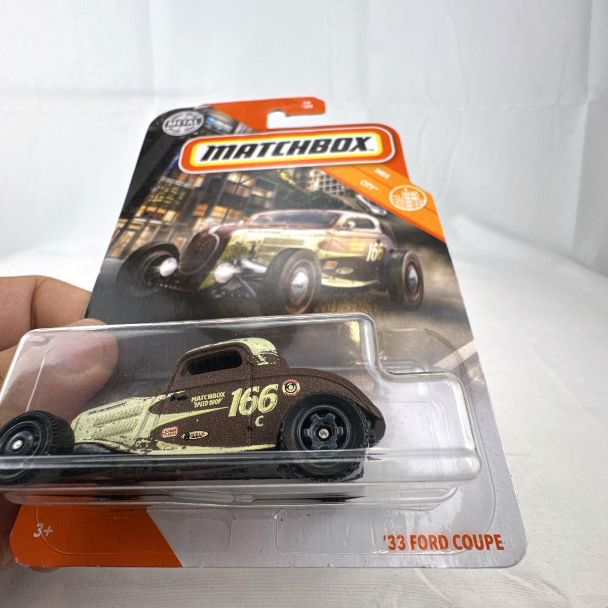 Matchbox 1933 Ford Coupe hot rod diecast car in matte brown 1:64 scale unopened blister pack