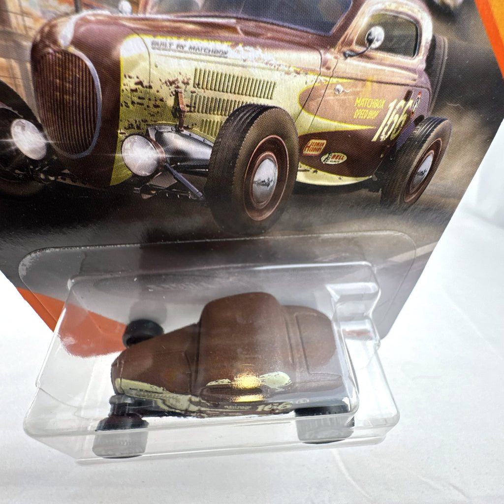 Matchbox 1933 Ford Coupe hot rod diecast car in matte brown 1:64 scale unopened blister pack