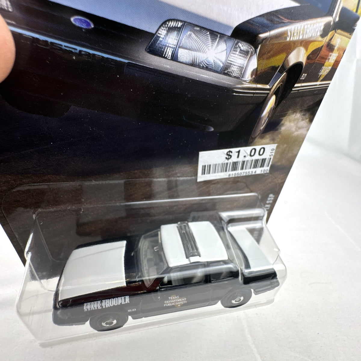 Matchbox 1993 Ford Mustang LX SSP Texas State Trooper 1:64 scale diecast car sealed on original blister card.