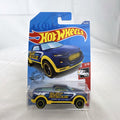 Hot Wheels 2-Tuff 1:64 scale diecast pickup truck in metallic blue HW Rescue card packaging