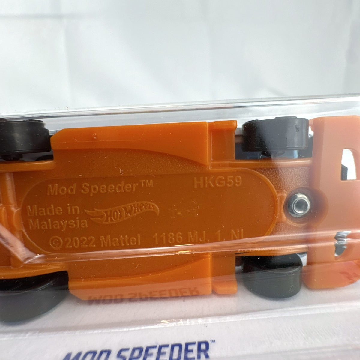 Hot Wheels Mod Speeder 1:64 scale white diecast car sealed in original HW Modified card packaging.