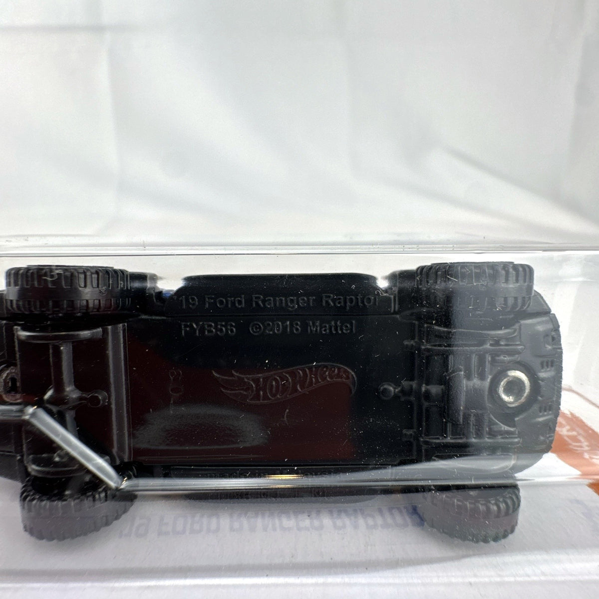 Hot Wheels 2019 Ford Ranger Raptor 1:64 diecast truck in dark blue with HKS livery sealed on original card.