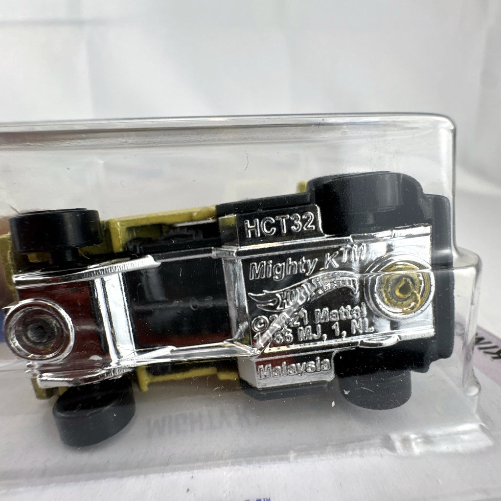 Hot Wheels Mighty K 1:64 diecast Kei pickup truck in metallic gold sealed on original Compact Kings card