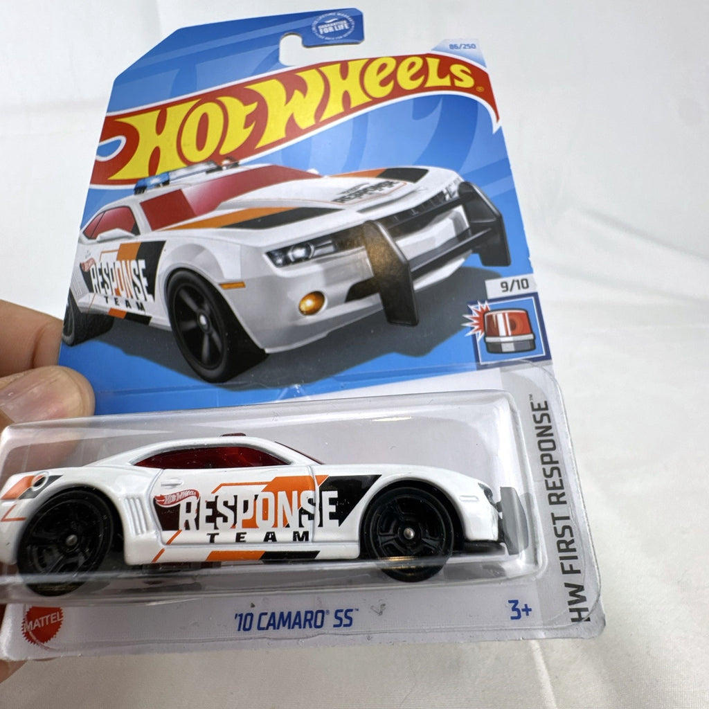 Hot Wheels 1:64 scale 2010 Chevy Camaro SS HW First Response police diecast car sealed in blister card.