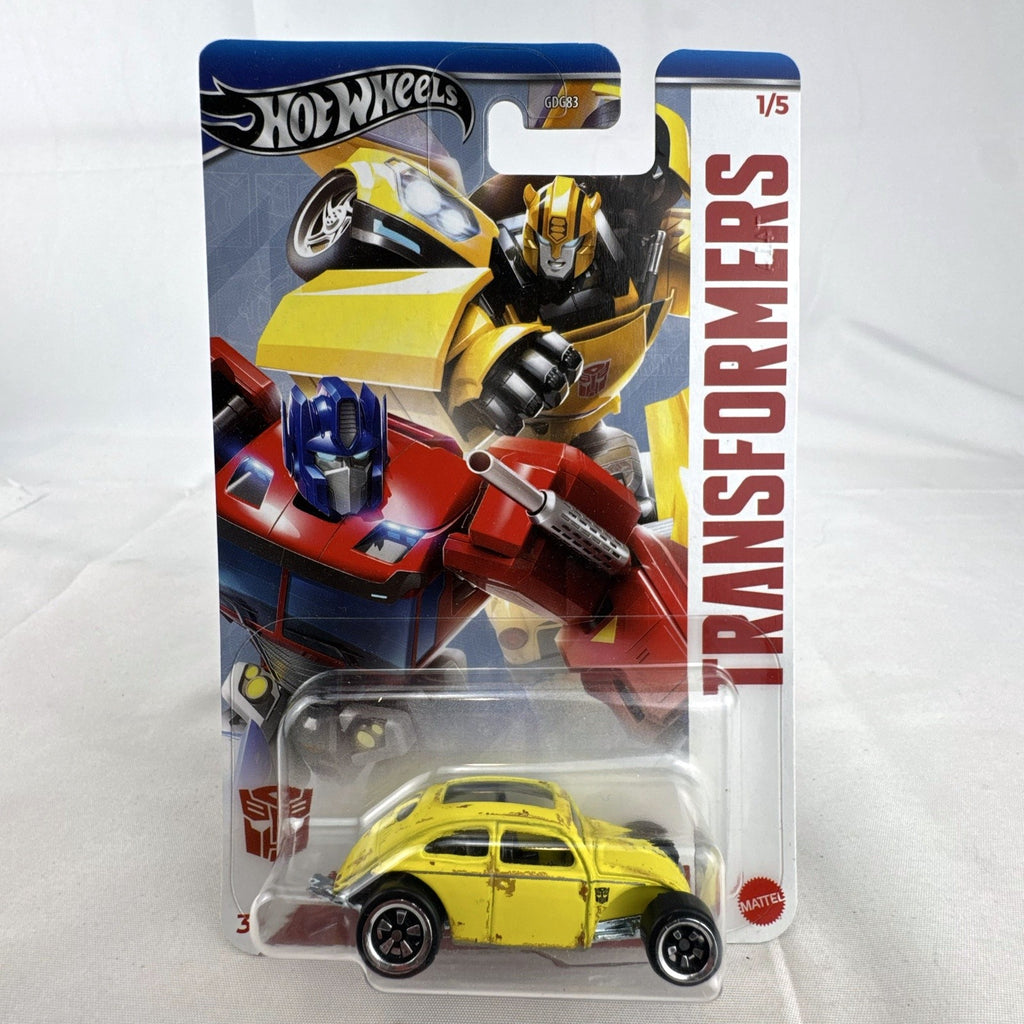 Hot Wheels 1:64 Custom Volkswagen Beetle Transformers Bumblebee yellow diecast car in original sealed package