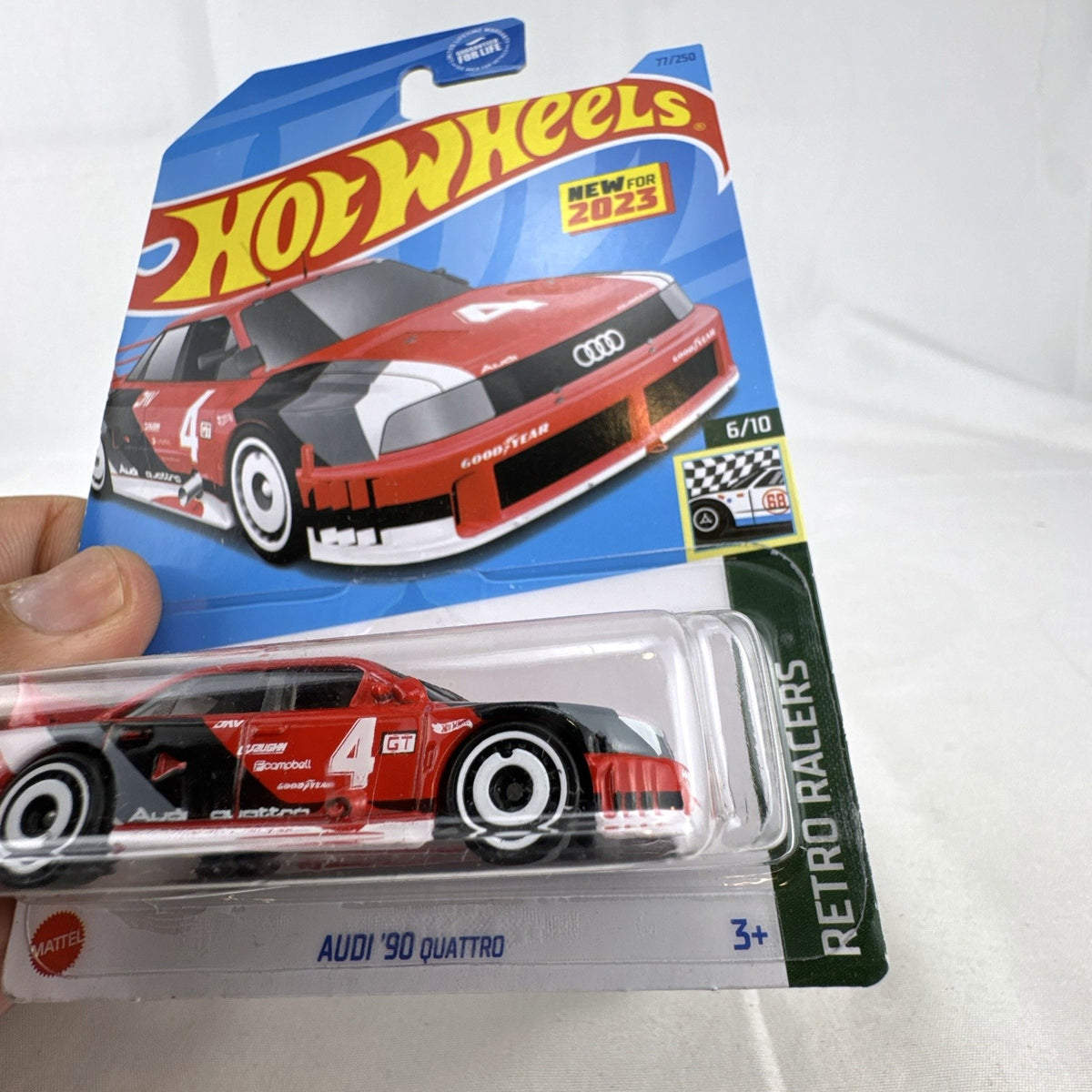 Hot Wheels 2023 Retro Racers 1:64 red Audi 90 Quattro IMSA GTO diecast car sealed on card
