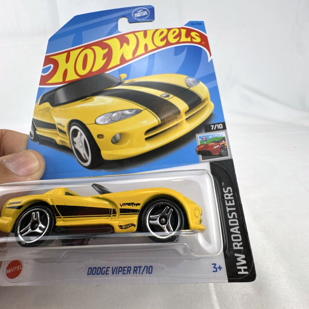 Hot Wheels 2023 Dodge Viper RT/10 yellow 1:64 diecast car in original unopened blister pack