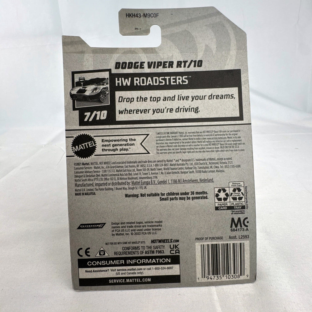 Hot Wheels 2023 Dodge Viper RT/10 yellow 1:64 diecast car in original unopened blister pack