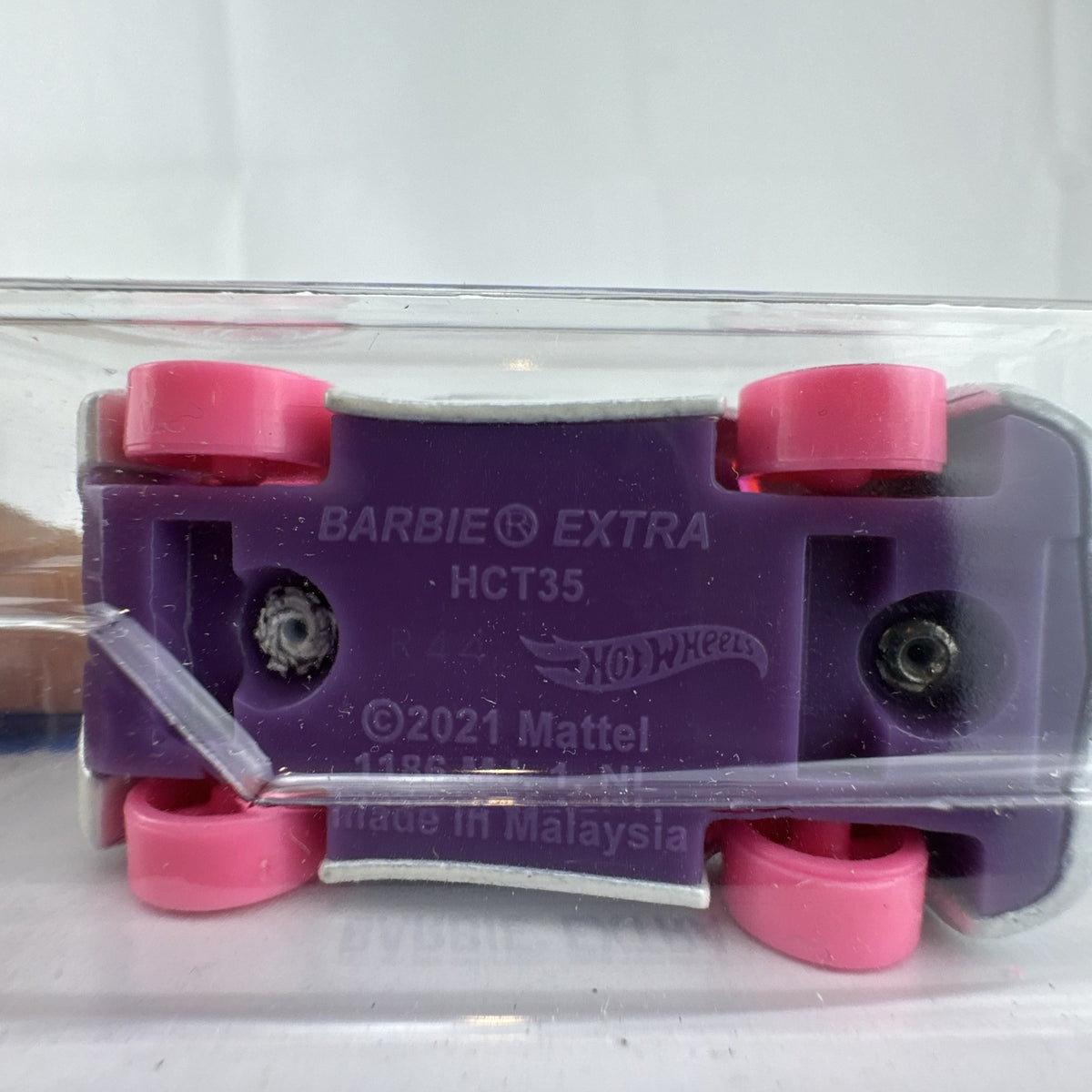 Hot Wheels Barbie Extra 1:64 white diecast convertible car sealed on original HW Screen Time cardback.