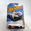 Hot Wheels 1:64 scale Turbine Sublime diecast car in white 55th Anniversary Race Team livery packaged on card.