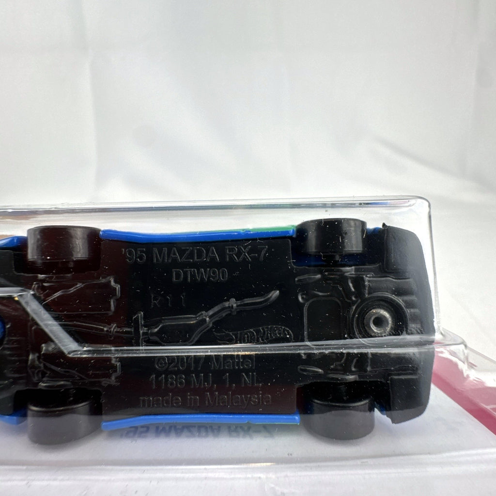Hot Wheels 1995 Mazda RX-7 Falken Tires edition 1:64 scale diecast car factory sealed on packaging card.
