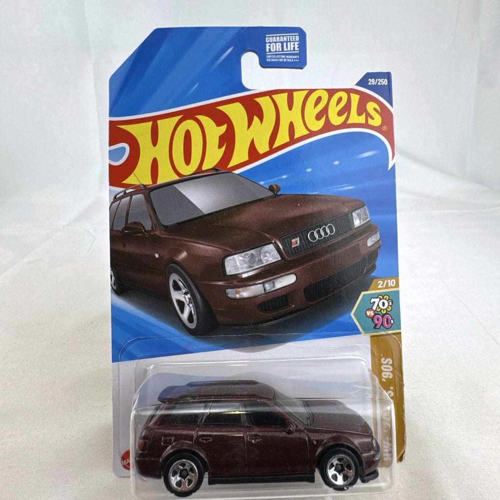 Hot Wheels 1994 Audi Avant RS2 1:64 diecast wagon in dark metallic brown sealed on original card