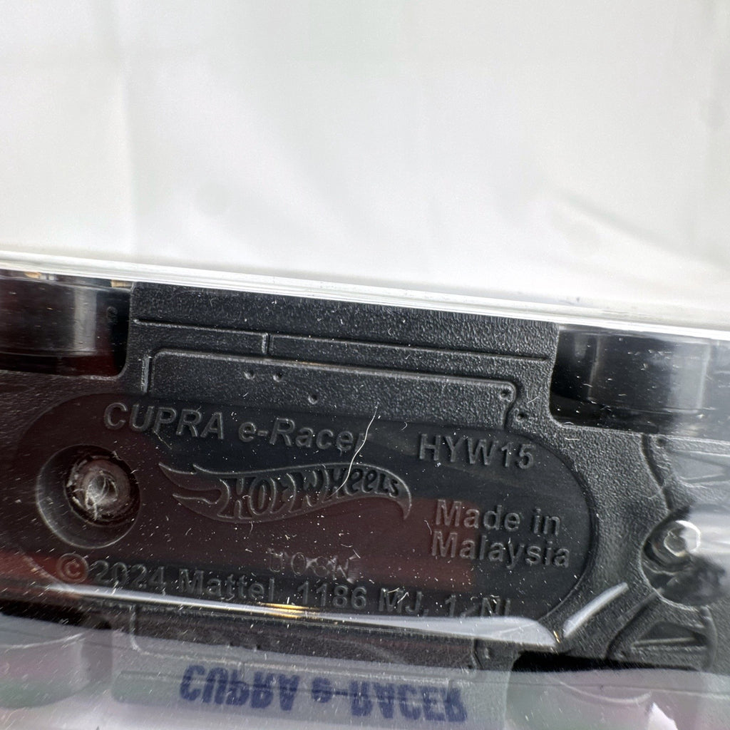 Hot Wheels Cupra e-Racer 1:64 scale silver diecast car in original 2025 factory sealed packaging.