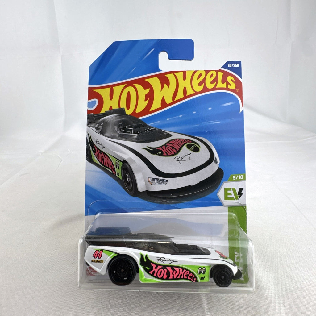 Hot Wheels 1:64 scale Supercharged white electric race car diecast sealed in original 2024 blister card packaging