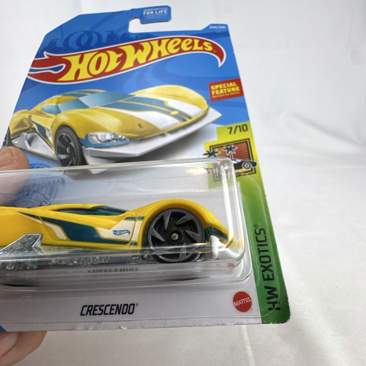 Factory sealed 2021 Hot Wheels Crescendo 1:64 scale yellow diecast supercar in original blister pack