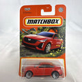 Sealed Matchbox 1:64 scale diecast 2021 Cadillac CT5-V Blackwing model car in bold red on original cardpack.