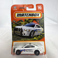Matchbox 70th Anniversary 1:64 diecast Dodge Charger Pursuit with white NASA KSC Security Patrol livery in blister pack