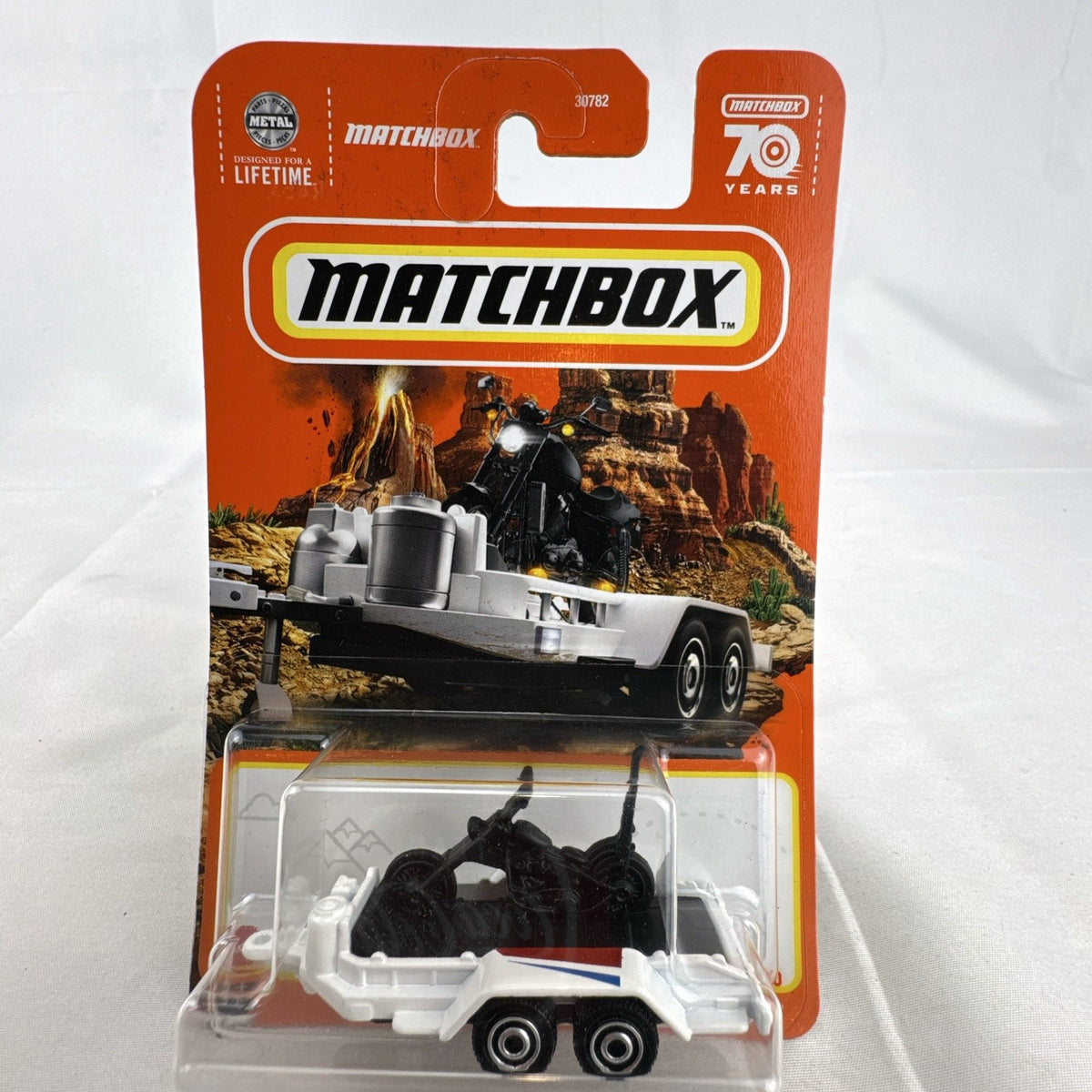 Matchbox 70th Anniversary MBX Cycle Trailer 1:64 scale diecast model factory sealed on card