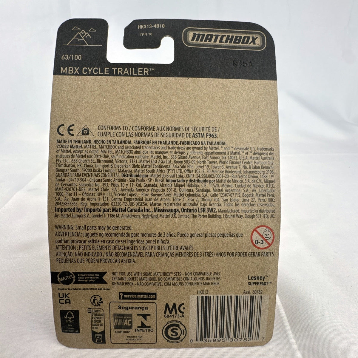 Matchbox 70th Anniversary MBX Cycle Trailer 1:64 scale diecast model factory sealed on card
