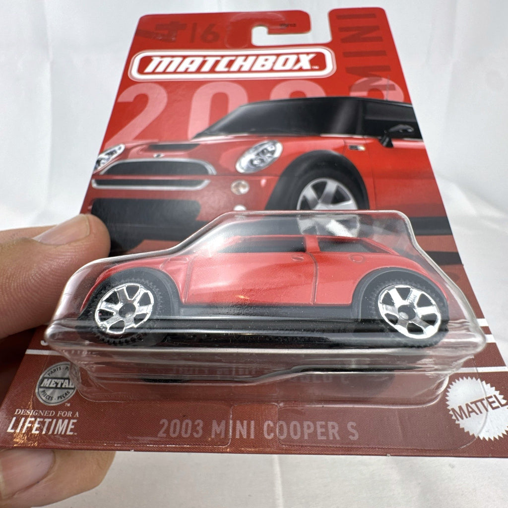 Matchbox 2003 Mini Cooper S 1:64 scale red diecast car factory sealed in original Mini Series packaging.