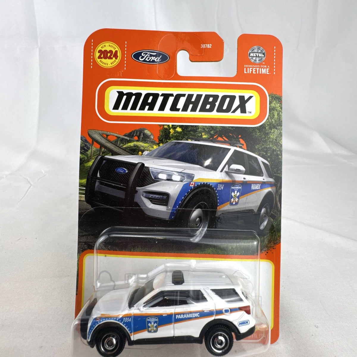 Matchbox 1:64 2023 Ford Police Interceptor Utility Paramedic SUV diecast in factory sealed packaging