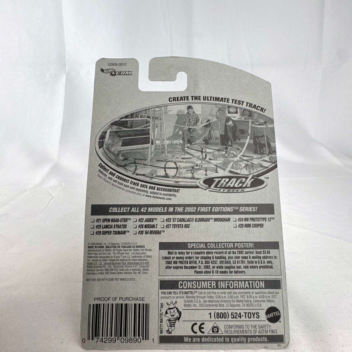 2002 Hot Wheels First Editions Open Road-Ster gold 1:64 scale diecast car sealed in original card packaging.