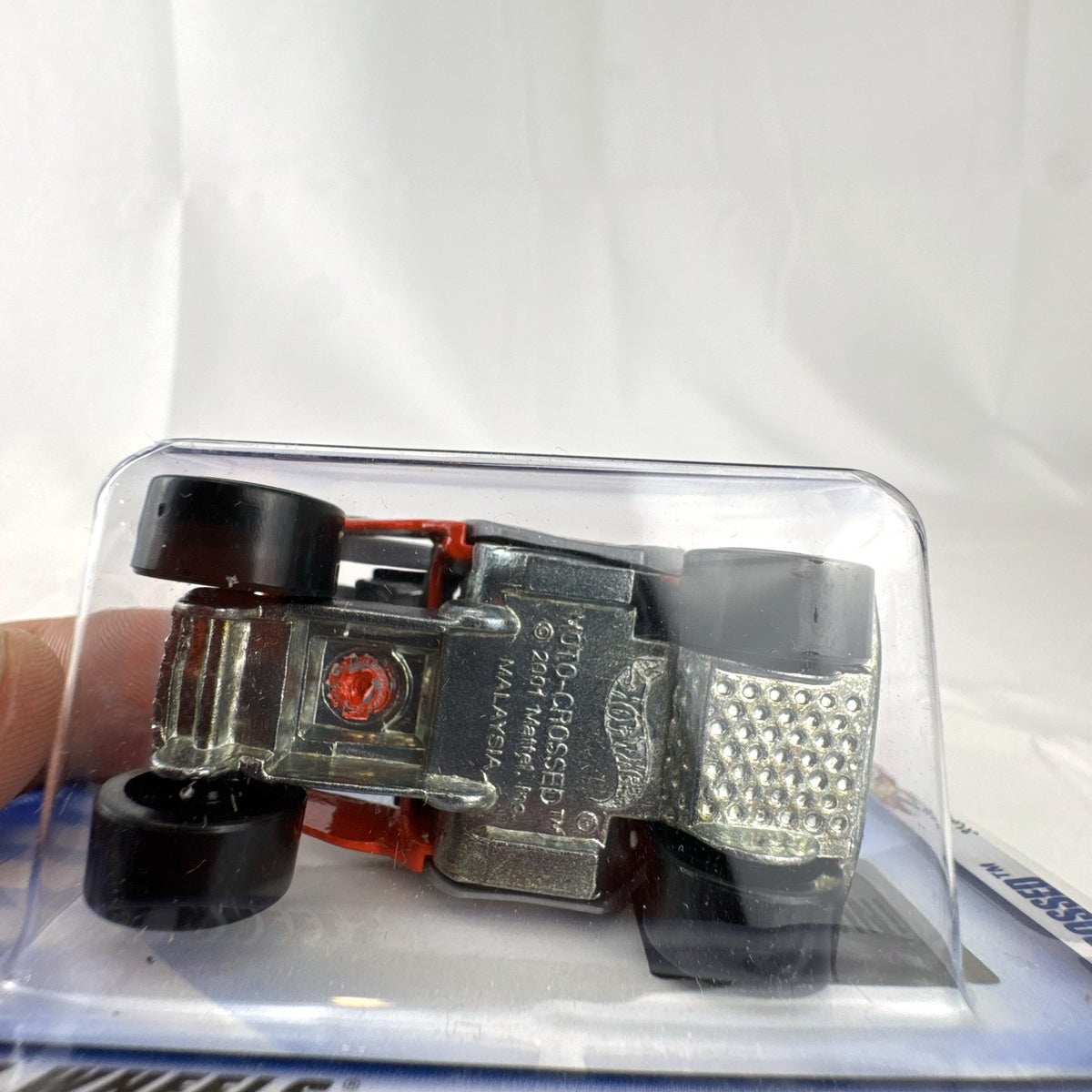 Hot Wheels 2002 First Editions Moto-Crossed diecast off-road buggy sealed in original blister card packaging.
