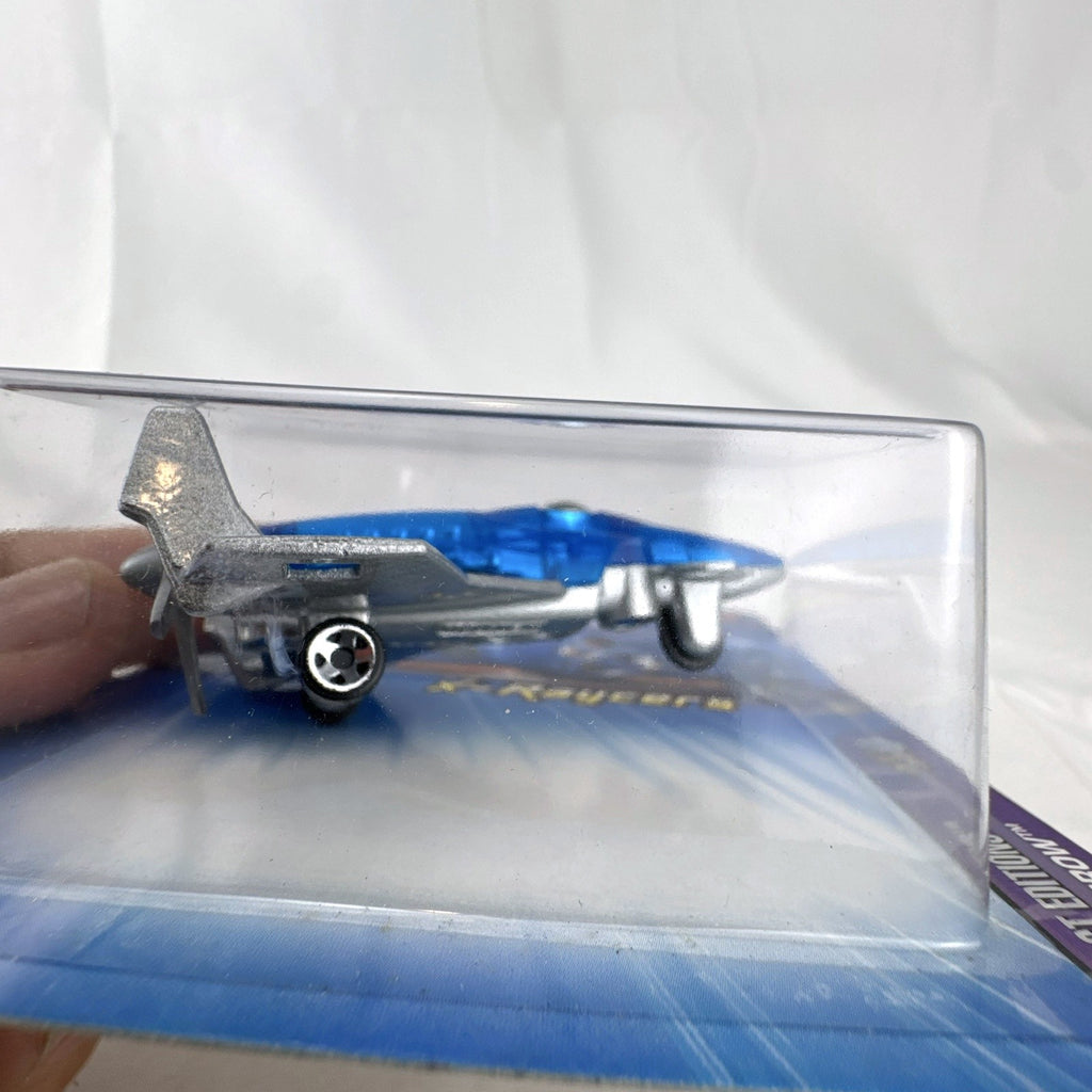 Hot Wheels 2005 First Editions X-Raycers Poison Arrow 1:64 scale translucent blue diecast plane in original package